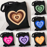 Latte Coffee Love Heart Colorful Wildflower Cotton Tote Bag