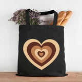 Latte Coffee Love Heart Colorful Wildflower Cotton Tote Bag