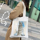 Watercolor Women Girl Canvas Shoulder Handbag Tote Eco Shopper Shopping Bags