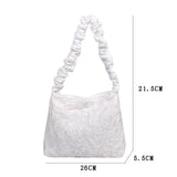 Women Pleated Shoulder Bag Large Capacity Tote Zipper Handbag Hot