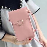 Touch Screen Cell Phone Purse Transparent Bag Hasp Cross Wallets