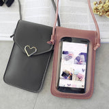 Touch Screen Cell Phone Purse Transparent Bag Hasp Cross Wallets