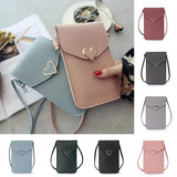 Touch Screen Cell Phone Purse Transparent Bag Hasp Cross Wallets