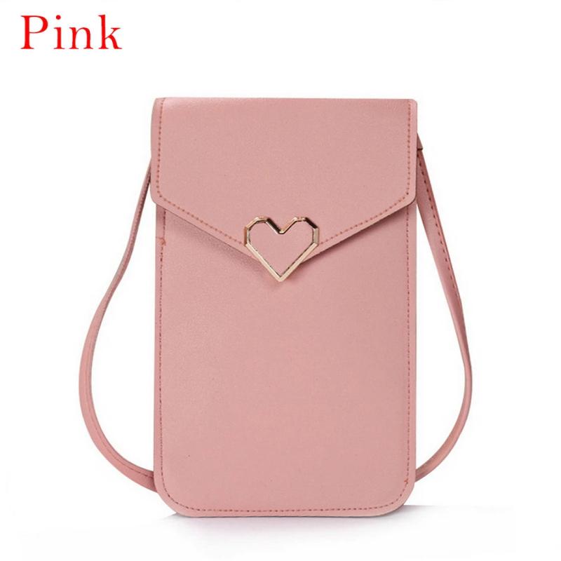 Touch Screen Cell Phone Purse Transparent Bag Hasp Cross Wallets