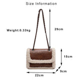 Lambwool Chain Shoulder Bag Small Underarm Handbag Women Crossbody Bag
