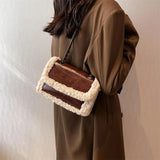 Lambwool Chain Shoulder Bag Small Underarm Handbag Women Crossbody Bag