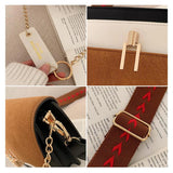 Leather Contrast Crossbody Bag for Women