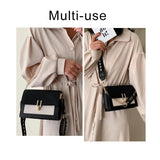 Leather Contrast Crossbody Bag for Women