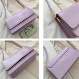 Small Square Crossbody Bag Women PU Leather Flap Shoulder Handbag Purse