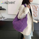 Women Cotton Padded Hobos Handbags Casual Shoulder Totes Bags