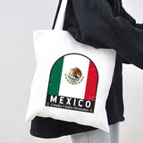 Skull Mexico Flag Emblem Vintage Mexican Ink Painting Women Canvas Sh