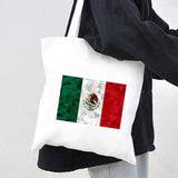 Skull Mexico Flag Emblem Vintage Mexican Ink Painting Women Canvas Sh