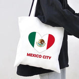 Mexico Flag Heart Emblem Distressed Mexican Watercolor Ink Painting Canvas
