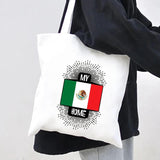 Mexico Flag Heart Emblem Distressed Mexican Watercolor Ink Painting Canvas