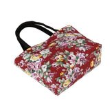 Canvas Flowers Printed Messenger Bag Girls Handbag Ladies Shoulder Bag
