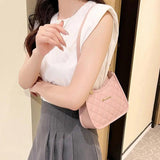 Lingge Embroidery Small Shoulder Bag Tote Messenger Underarm Bag