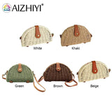 Beach Shoulder Bow Bags Woven Semicircle Ladies Purse