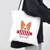 Panda Dog Love Heart Canvas Shoulder Shopping Bags Large Capacity Handbag Tote