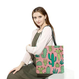Cactus Print Shoulder Bag Large Capacity Tote Shopping Bag