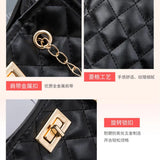 Embroidered Checkered Crossbody Bag with Lock for Women