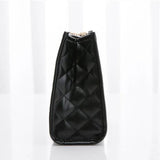 Embroidered Checkered Crossbody Bag with Lock for Women