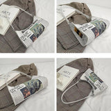 Women Newspaper Print PU Leather Shoulder Bag
