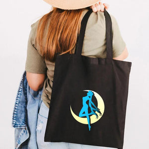 Anime Pink Cartoon Girl Moon Women Canvas Shoulder Bags Harajuku Handbags