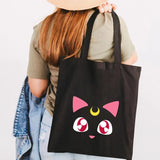 Anime Pink Cartoon Girl Moon Women Canvas Shoulder Bags Harajuku Handbags