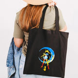 Anime Pink Cartoon Girl Moon Women Canvas Shoulder Bags Harajuku Handbags