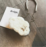 Winter Clouds Plush Bag For Lady Girl Messenger Shoulder Crossbody Bag