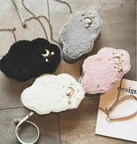 Winter Clouds Plush Bag For Lady Girl Messenger Shoulder Crossbody Bag