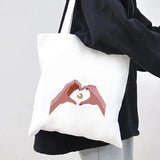 Anime Girl Moon Silhouette Canvas Shoulder Bag Harajuku Handbag Tote Eco Shopper