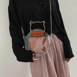 Clear Plastic Shoulder Bag Envelope Crossbody Handbag PVC Purse