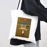 Jerusalem Map Flag Women Canvas Shoulder Bags Harajuku Handbags Totes