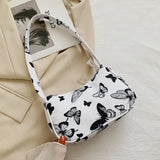 Animal Print Canvas Shoulder Underarm Bag