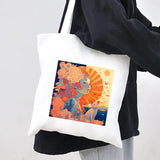 Anime Girl Cat Panda Fox Castle Moon Skull Women Canvas Shoulder Bags