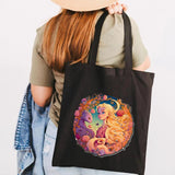 Anime Girl Cat Fox Panda Castle Moon Skull Women Canvas Shoulder Bag