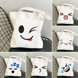 Funny Cartoon Anime Smiley Face Yellow Canvas Shoulder Bag