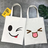 Funny Cartoon Anime Smiley Face Yellow Canvas Shoulder Bag