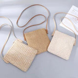 Rattan Woven Tote Crossbody Messenger Bag Handbag Beach Summer