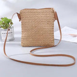 Rattan Woven Tote Crossbody Messenger Bag Handbag Beach Summer