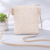 Rattan Woven Tote Crossbody Messenger Bag Handbag Beach Summer