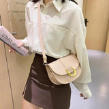 Vintage PU Leather Women's Shopping Bag Shoulder Crossbody Saddle Bag