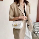 Vintage PU Leather Women's Shopping Bag Shoulder Crossbody Saddle Bag