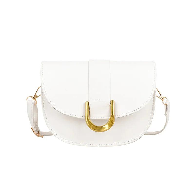 Vintage PU Leather Women's Shopping Bag Shoulder Crossbody Saddle Bag