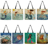 Mermaid Printed Beach Bag Eco-Friendly Foldable Tote