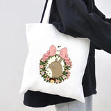 Anime Spirited Away Totoro Women Canvas Shoulder Bags Harajuku Totes