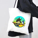 Anime Spirited Away Totoro Women Canvas Shoulder Bags Harajuku Totes