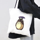 Anime Spirited Away Totoro Women Canvas Shoulder Bags Harajuku Totes