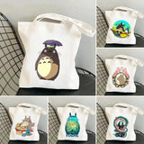 Anime Spirited Away Totoro Women Canvas Shoulder Bags Harajuku Totes